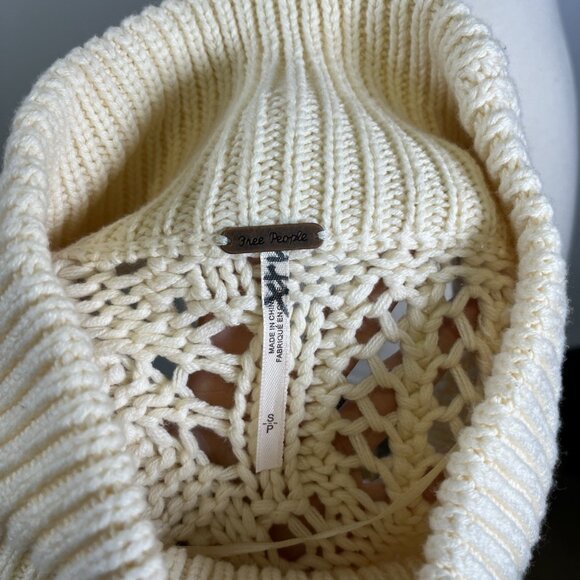 Free People Sweater Ombre Slouchy Mockneck Open Knit Oversized Pink Small Boho - Picture 10 of 12